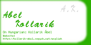 abel kollarik business card